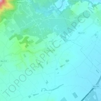 Mappa topografica Moscari, altitudine, rilievo