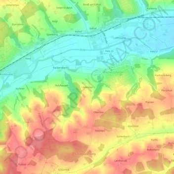 Mappa topografica Unterdax, altitudine, rilievo