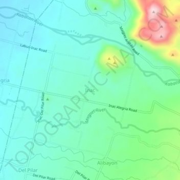 Mappa topografica Inac, altitudine, rilievo