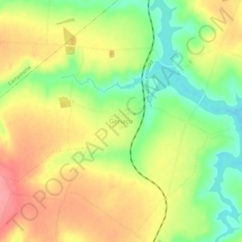Mappa topografica Geriaçu, altitudine, rilievo
