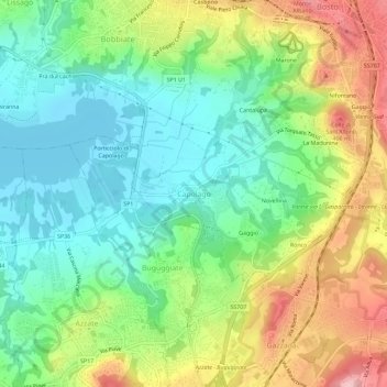 Mappa topografica Capolago, altitudine, rilievo