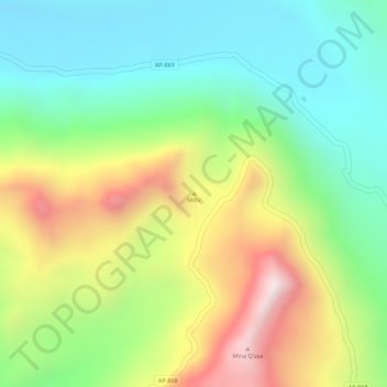 Mappa topografica Millu, altitudine, rilievo