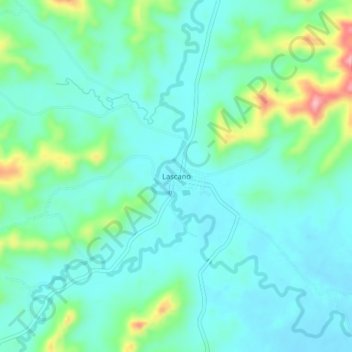 Mappa topografica Lascano, altitudine, rilievo