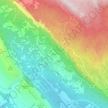 Mappa topografica Štale, altitudine, rilievo