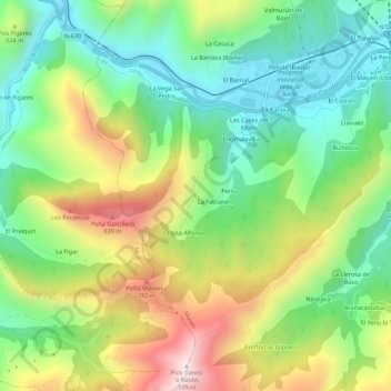 Mappa topografica Tablao, altitudine, rilievo