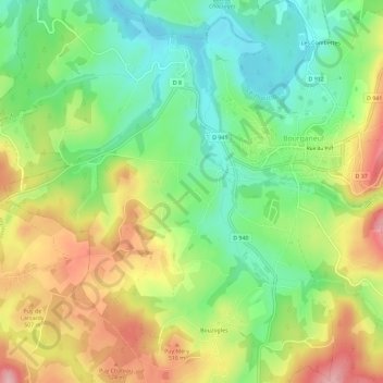 Mappa topografica La Régeasse, altitudine, rilievo