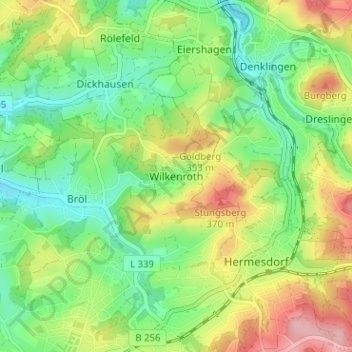 Mappa topografica Wilkenroth, altitudine, rilievo