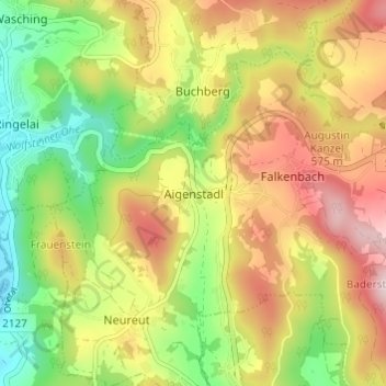 Mappa topografica Aigenstadl, altitudine, rilievo