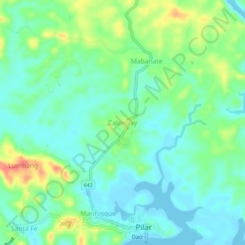 Mappa topografica Calongay, altitudine, rilievo