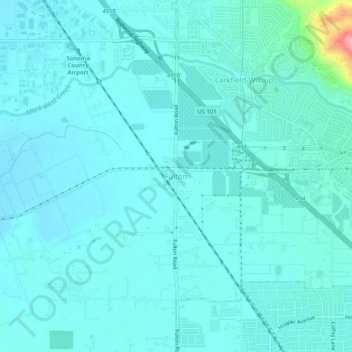 Mappa topografica Fulton, altitudine, rilievo