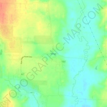 Mappa topografica Altoga, altitudine, rilievo