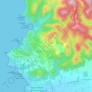 Mappa topografica Can Germà, altitudine, rilievo