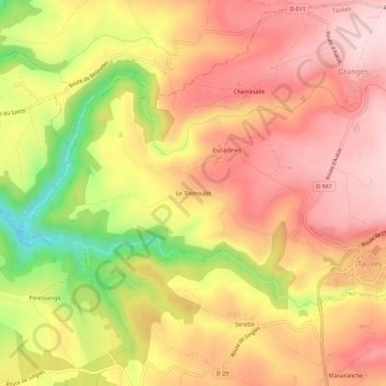 Mappa topografica Le Trémoulet, altitudine, rilievo