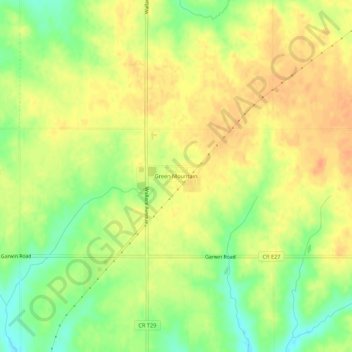 Mappa topografica Green Mountain, altitudine, rilievo