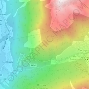 Mappa topografica Rocher Deseur, altitudine, rilievo