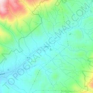 Mappa topografica Carter, altitudine, rilievo
