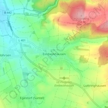 Mappa topografica Eimbeckhausen, altitudine, rilievo