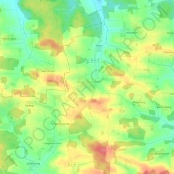 Mappa topografica Obertrennbach, altitudine, rilievo