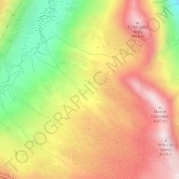 Mappa topografica Alpi Graie, altitudine, rilievo