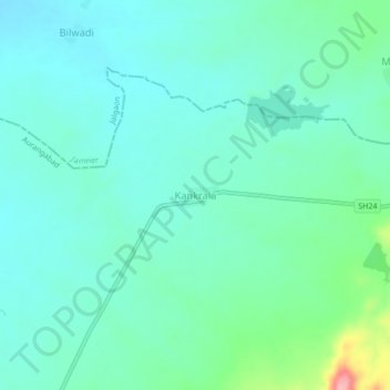Mappa topografica Kankraia, altitudine, rilievo