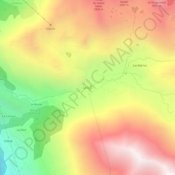 Mappa topografica Le Clou, altitudine, rilievo