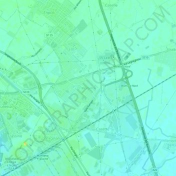 Mappa topografica Mottella, altitudine, rilievo