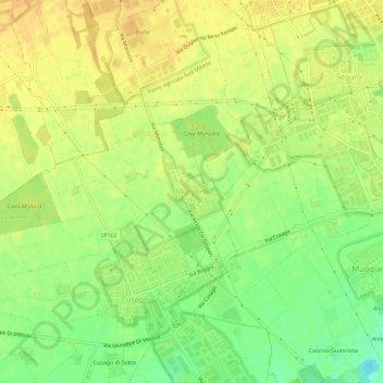 Mappa topografica Monzoro, altitudine, rilievo