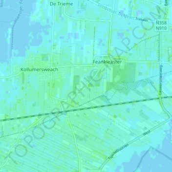 Mappa topografica Hanenburch, altitudine, rilievo