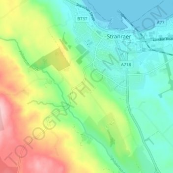 Mappa topografica Auchtralure, altitudine, rilievo