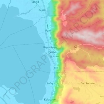 Mappa topografica Paete, altitudine, rilievo