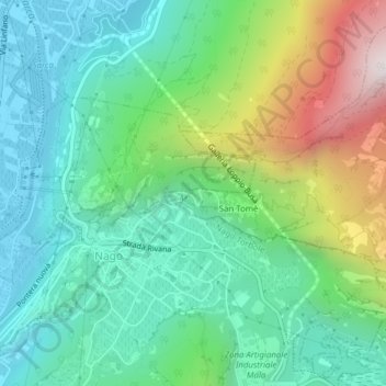 Mappa topografica Vignolo, altitudine, rilievo