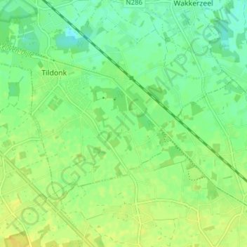 Mappa topografica Sussenhoek, altitudine, rilievo