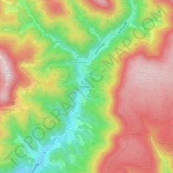 Mappa topografica Unter Seebach, altitudine, rilievo