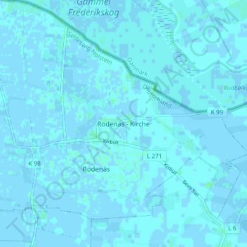 Mappa topografica Rodenäs - Kirche, altitudine, rilievo