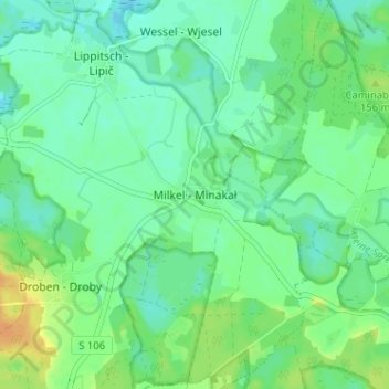 Mappa topografica Milkel, altitudine, rilievo