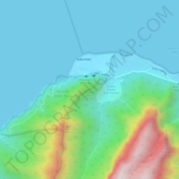 Mappa topografica Makana, altitudine, rilievo