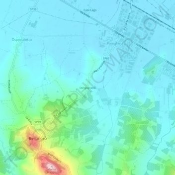 Mappa topografica Dorgagnano, altitudine, rilievo