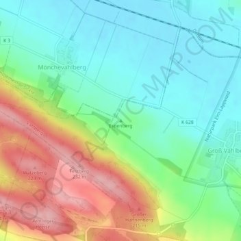 Mappa topografica Espenberg, altitudine, rilievo