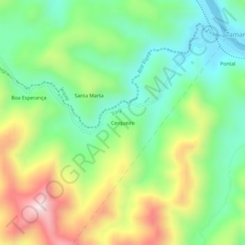 Mappa topografica Cerqueiro, altitudine, rilievo