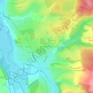 Mappa topografica Les Petites Brosses, altitudine, rilievo