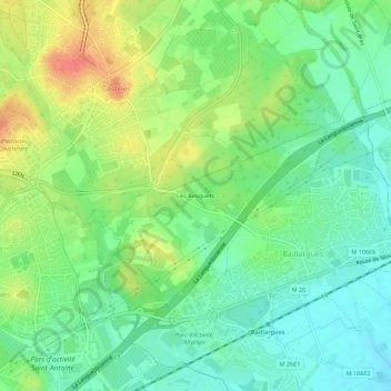 Mappa topografica Les Bosquets, altitudine, rilievo