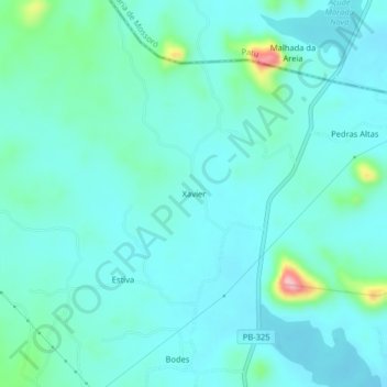 Mappa topografica Xavier, altitudine, rilievo