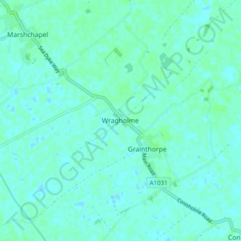 Mappa topografica Wragholme, altitudine, rilievo