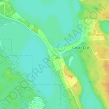 Mappa topografica Candle Lake, altitudine, rilievo