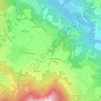 Mappa topografica Hameau de Morgea, altitudine, rilievo