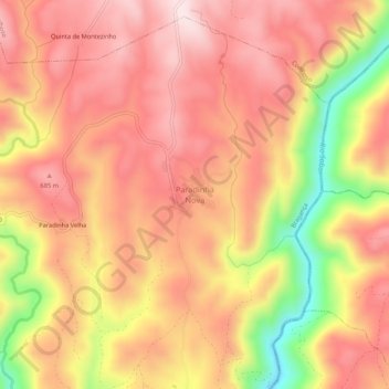 Mappa topografica Paradinha Nova, altitudine, rilievo