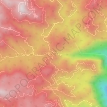 Mappa topografica kolacombay, altitudine, rilievo