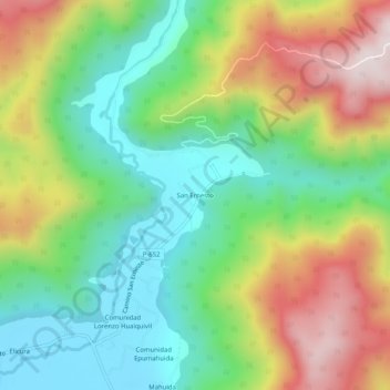 Mappa topografica San Ernesto, altitudine, rilievo
