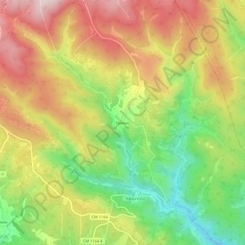 Mappa topografica Sevivas, altitudine, rilievo