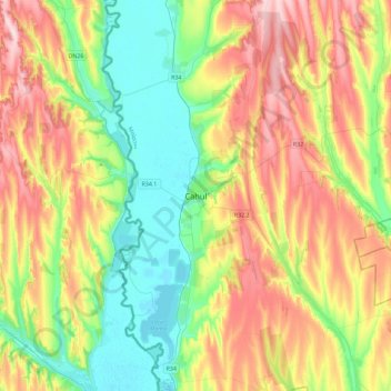 Mappa topografica Cahul, altitudine, rilievo